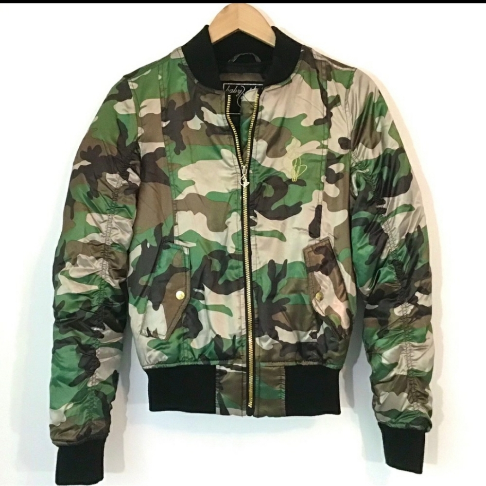Baby Phat Camo & Gold Details Bomber Jacket - Picture 2 of 5